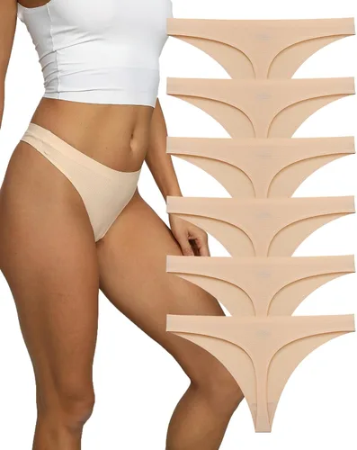 Vista 8 de Paquete de 10 tangas sin costuras para mujer, ropa interior transpirable, conjunto de tanga que no se ve Multicolor - 11