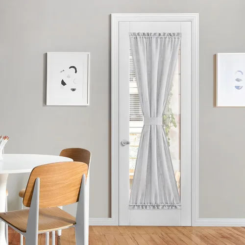 Vista 102 de NICETOWN - Cortinas de luz lateral para puerta de 72 pulgadas de largo para ventanas de lino, cortinas opacas para privacidad con protección contra
