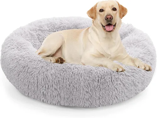 Vista 28 de NOYAL Cama Calmante en Forma de Rosquilla para Perros Pequeños a Medianos y Gatos - Cama de Mascotas de Felpa Sintética Anti-Ansiedad con Funda