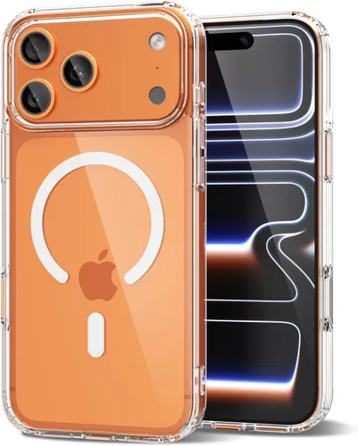 Vista 31 de oakxco Funda magnética transparente compatible con Magsafe, bonita funda delgada y transparente de poliuretano termoplástico no amarillenta, carcasa