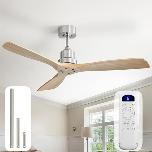 Vista 31 de Sofucor Ventiladores de Techo de 48 Pulgadas con Luces y Control Remoto - Ventilador de Techo Moderno de Montaje al Ras y Montaje con Varilla