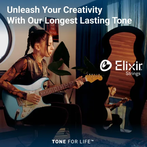 Vista 6 de Elixir Strings - Cuerdas de guitarra eléctrica de acero niquelado con revestimiento NANOWEB - Cuerdas de guitarra eléctrica Elixir - Ligeras/Pesadas