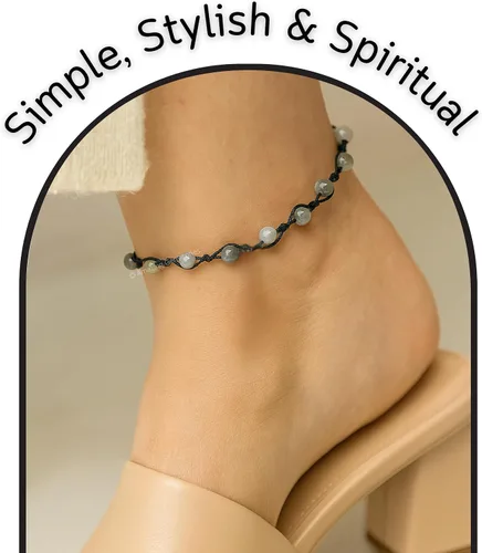 Vista 34 de Amazing Gemstone Crystal Anklet Ankle Bracelets for Women - Waterproof Beaded Healing Crystal Anklets, Plus Size Chakra Gemstone Bead Anklet