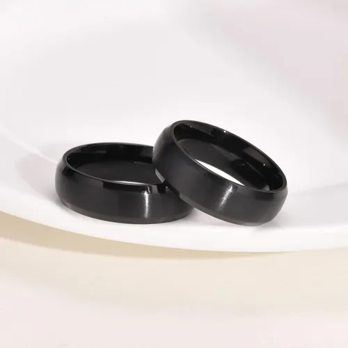 Vista 8 de Juego de anillos de boda negros para él y ella, anillos grabados para hombre, bandas de clase para hombres y mujeres, anillos personalizados
