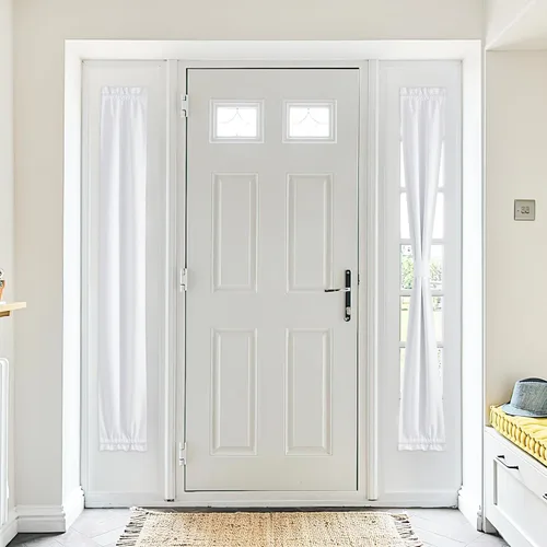 Vista 23 de NICETOWN Cortinas de Lino para Puerta Lateral - Cortinas Opacas con Aislamiento Térmico para Puerta Delantera Francesa para Sombra Pequeña