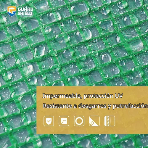 Vista 3 de GUARD SHIELD Lona verde transparente resistente de 6 x 8 pies, impermeable para invernaderos al aire libre, jardín, cubierta de polietileno Claro
