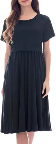 Vista 4 de Smallshow Vestidos de lactancia de retazos de manga corta para mujer