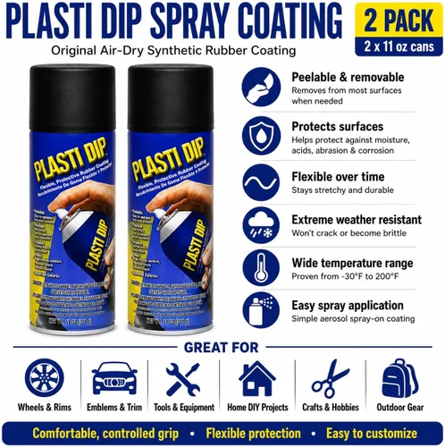 Vista 2 de Plasti Dip - Aerosol negro de 11 onzas, paquete de 2
