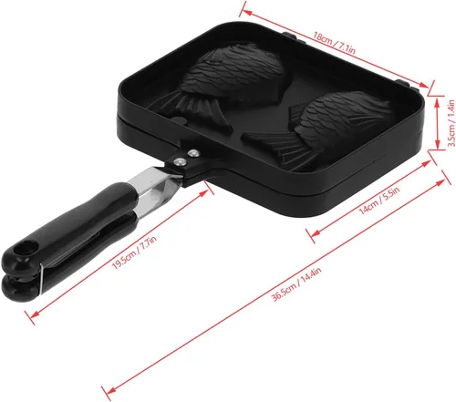 Vista 2 de Taiyaki - Molde para tartas en forma de pez, molde doble para hacer panqueques en forma de pez