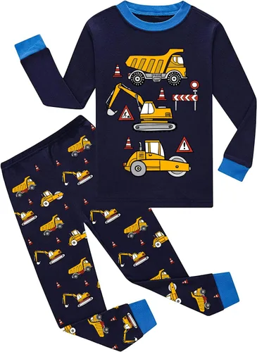 Vista 56 de Little Hand Pijamas para niños pequeños, Monster Truck 100% algodón, dinosaurio para niños, 2 piezas, ropa de dormir, conjuntos de ropa de dormir