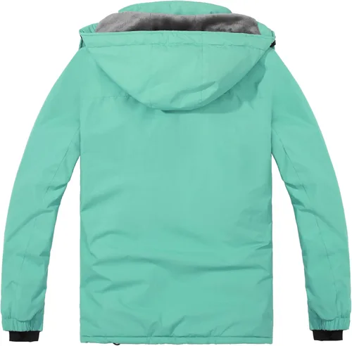 Vista 3 de Spmor - Chaqueta de esquí impermeable para mujer, para montaña, lluvia, abrigo de invierno, a prueba de viento, con capucha