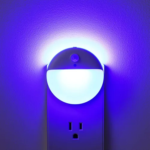 Vista 12 de YUNLEX Paquete de 2 luces nocturnas rojas enchufables con sensor de movimiento y sensor de atardecer a amanecer, 3 modos, brillo suave, 0% luz azul