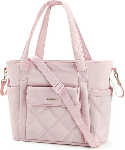 Vista 9 de Mommore Bolso para pañales pequeño con bolsillos aislados, bolso ligero de maternidad con correas para cochecito, para enfermera, gimnasio, viaje