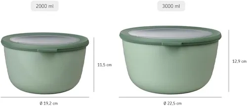 Vista 3 de Rosti Mepal Cirqula - Cuenco para almacenar alimentos y servir con tapa, alto de 3.1 cuartos de galón, color baya