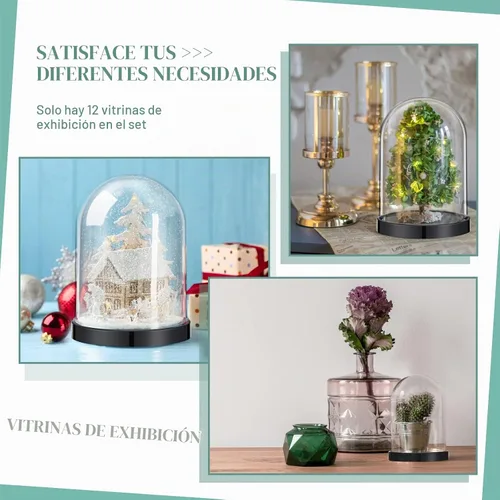 Vista 2 de Zhengmy - 2 cúpula de plástico con base Cloche para manualidades, vitrina