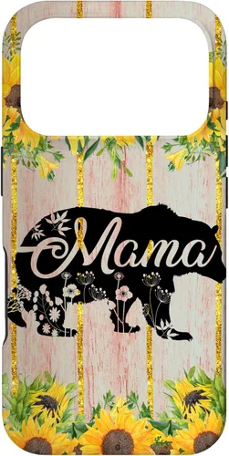 Vista 30 de Mama Bear Rustic Woodgrain Sunflower Farmhouse Country Mama Case for iPhone 17