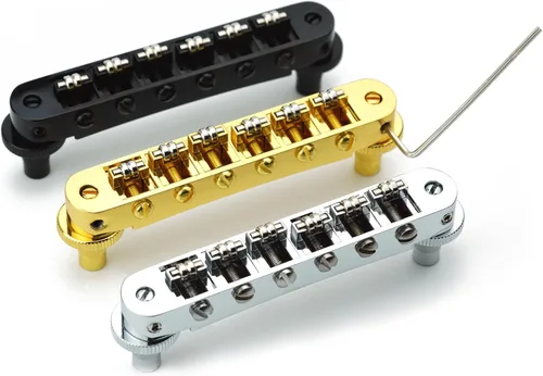 Vista 3 de Guyker Tune-O-Matic Puente de Sillín de Rodillo - Espacio de Cuerdas 10.5mm Puentes de Guitarra con Orificio de Poste 4.2mm Repuesto Compatible