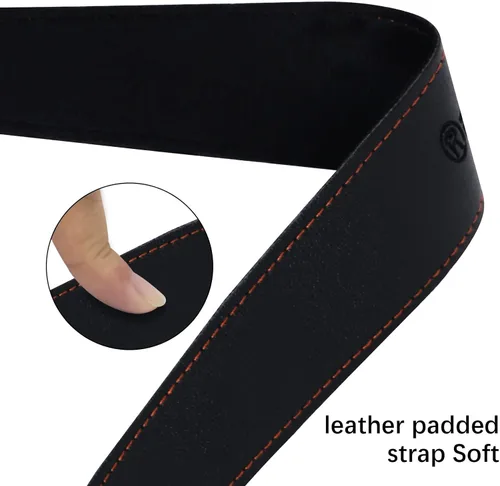 Vista 4 de RANMING Saxophone Neck Strap,Leather Saxophone Strap Closed Swivel Metal Hook with Rubber Ring,Adjustable length Alto Sax Neck Strap for Soprano