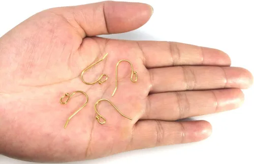 Vista 7 de Adabele 50 ganchos para pendientes chapados en oro amarillo de 18 quilates