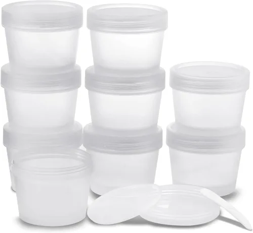 Vista 9 de LONGWAY Tarros de cosméticos vacíos de 3.4 onzas a prueba de fugas, recipiente de plástico de boca ancha con tapas de cúpula para productos