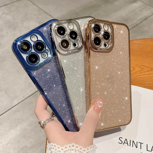 Vista 6 de Compatible con iPhone 13 Pro Max - Funda transparente brillante y brillante de lujo para iPhone 13 Pro Max de 6.7 pulgadas, protección de cámara