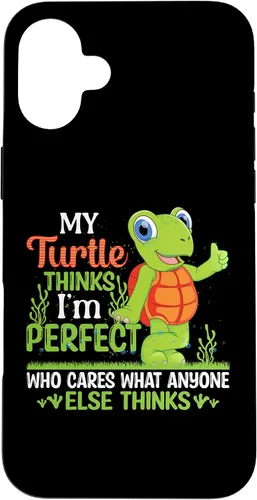 Vista 22 de My Turtle Thinks I'm Perfect Who Cares What Tortoise Case for iPhone 16