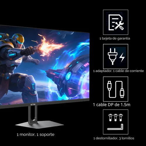 Vista 9 de KTC Monitor para juegos QHD de 27 pulgadas 220Hz, IPS rápido 2K con Blanco