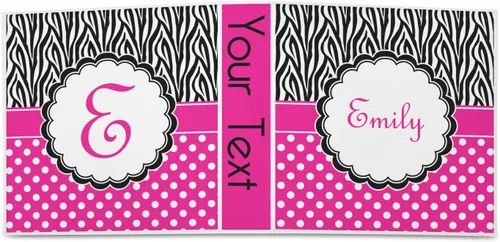Vista 2 de Carpeta personalizada de 3 anillas con estampado de cebra y lunares, 2 pulgadas