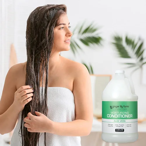 Vista 6 de Ginger Lily Farms Club & Fitness - Acondicionador hidratante para cabello seco, 100% vegano y libre de crueldad, aroma a aloe vera, repuesto de 1