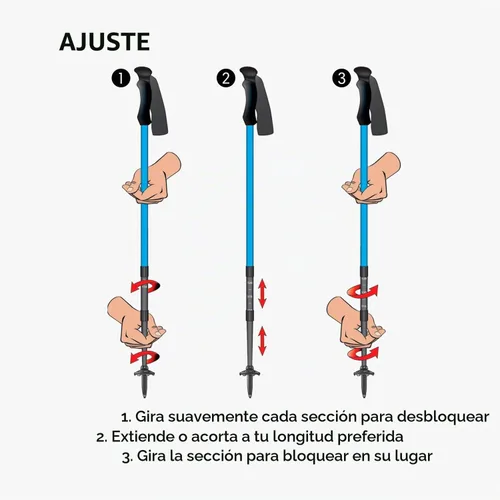 Vista 6 de Fizan 3 bastones de senderismo compactos: ultraligeros de 5.6 onzas, para mochileros, bastones de senderismo, ajustables, plegables, ajuste Corcho