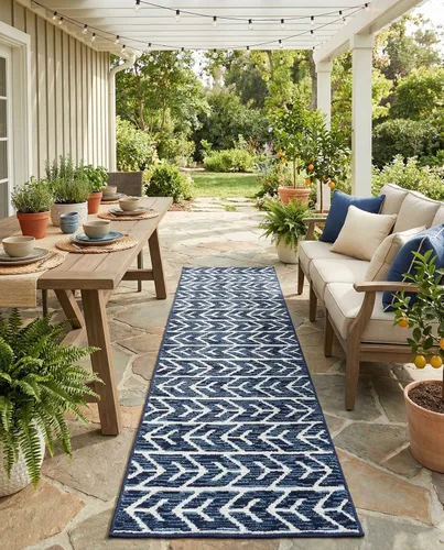 Vista 19 de Rugs.com Sabrina Soto Outdoor Collection Alfombra – 2 x 6 pies alfombra de tejido plano de pasillo beige perfecta para pasillos y entradas