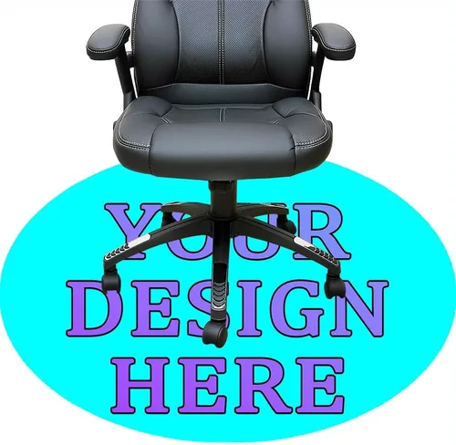 Vista 10 de Tapete redondo personalizado para silla de escritorio de oficina, diseño de tu propio logotipo de foto, texto, alfombrillas circulares