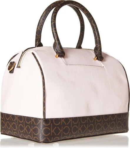 Vista 4 de Calvin Klein Ashley Barrel Satchel, cuadros negros y blancos