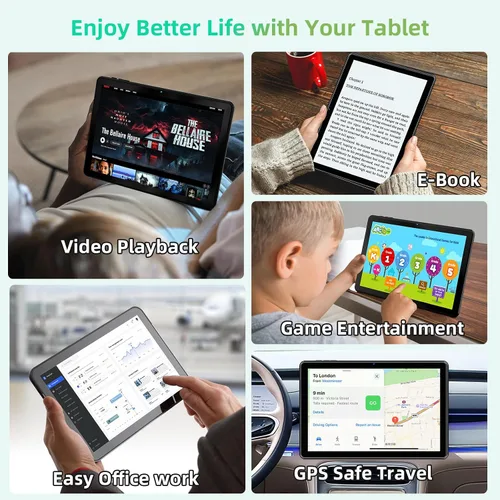 Vista 7 de Raemond Tablet Tabletas Android 15 de 10 pulgadas, 18GB RAM 128GB ROM 1TB Expandir Procesador Octa-Core, 1280x800 IPS Widevine L1, WiFi 6, cámara
