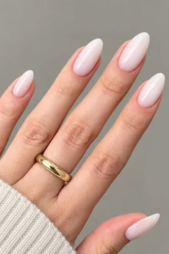 Vista 13 de AzureBeauty Short Almond French Tip Press On Nails, Glazed Donut, 32 Pcs 0-Glazed Donut French Tip