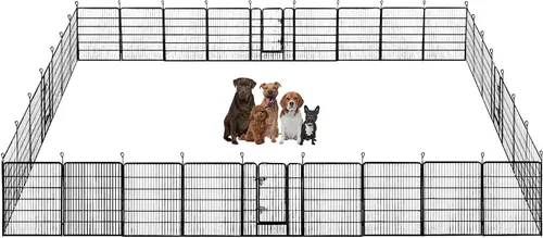 Vista 20 de BestPet Extensión de corral para perros 32 pulgadas, 2 paneles Corral resistente para mascotas con ejercicio de metal Paneles de cerca