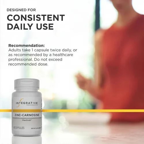 Vista 7 de Integrative Therapeutics Zinc-Carnosine - Apoyo para la salud digestiva y del intestino* - Suplemento para el tracto gastrointestinal - Vegano, sin