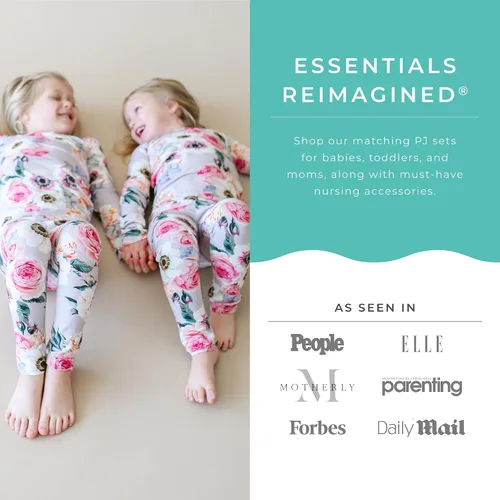 Vista 60 de Posh Peanut Pijamas para niñas, suaves, de viscosa de bambú para niños, pijamas a juego de manga larga para niñas