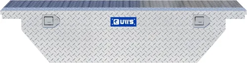 Vista 5 de UWS EC10291 Caja de herramientas para camión angular de aluminio de pared gruesa de 63 pulgadas con perfil bajo, tapa RigidCore