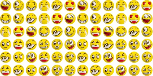Vista 10 de LovesTown Mini bolas antiestrés, 36 bolas de 2 pulgadas con cara sonriente para apretar, color amarillo, divertidas, de espuma, juguetes