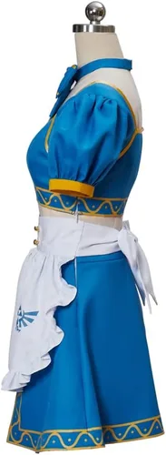 Vista 3 de Disfraz de princesa Zelda de sirvienta francesa, uniforme de niña de la escuela