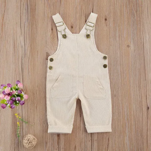 Vista 2 de Overol con peto para niños pequeños, pantalones con tirantes sólidos, pantalones con tirantes delgados, pantalones con tirantes delgados, overol