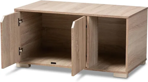 Vista 2 de Baxton Studio Jasper 157-9543-HiT - Funda para caja de arena para gatos, roble
