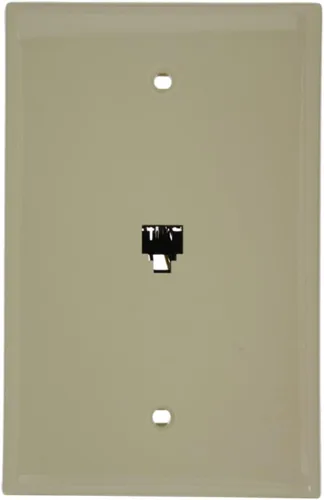 Vista 3 de Leviton Jack de pared de teléfono de tamaño mediano, 6P4C, 40539-PMW, blanco