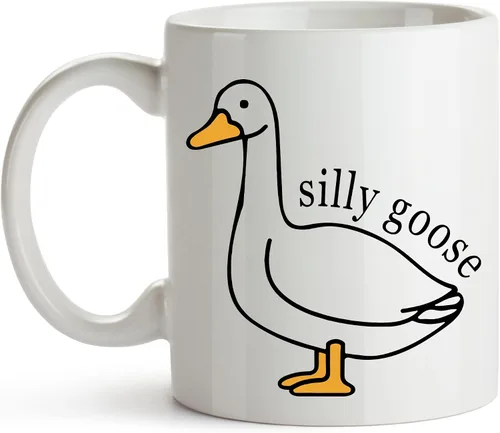 Vista 7 de YouNique Designs Taza de café Silly Goose On The Loose de 11 onzas, regalos para papá de parte de la hija, regalos de elefante blanco para adultos