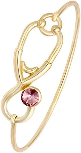 Vista 23 de Estetoscopio Caduceus Doctor Enfermera Encanto Bangle Pulseras para RN graduación regalo