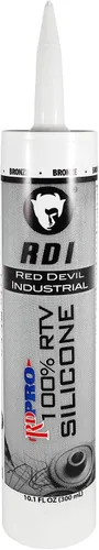 Vista 6 de Red Devil 08162I RD PRO RTV de grado industrial 100% silicona resistente a la intemperie, tubo de 10.1 oz, almendra, paquete de 1