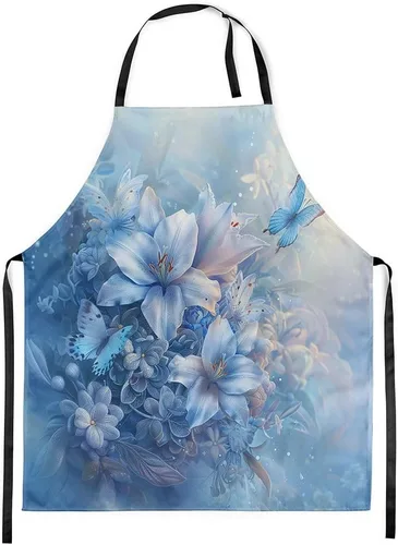 Vista 10 de Castle Fairy Delantal de cocina de flores rústicas Acuarela Hojas Delantal floral