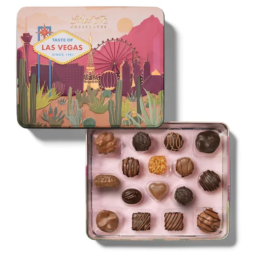 Vista 10 de Ethel M Chocolates Caja de regalo de 24 piezas de la colección de chocolate negro de primera calidad, sabores exóticos, limón, vainilla, caramelo