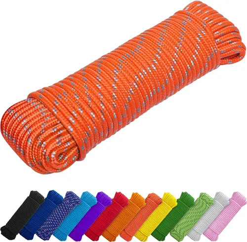 Vista 29 de TECEUM Cuerda – 90 pies x 1/4 pulgada (7mm) – Verde Ejército – Cuerda Utilitaria Versátil y Resistente – Acampada, Artesanía, Asta de Bandera